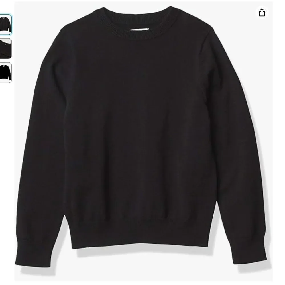 5/$25 Amazon Essentials Boys Black Crewneck Sweatshirt Size Small